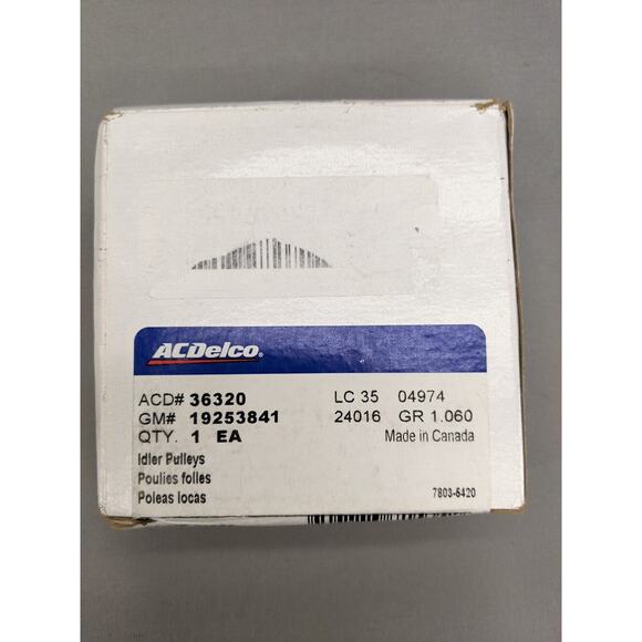 ACDelco Accessory Drive Belt Idler Pulley ACD No 36320 GM No 19253841 - Picture 2 of 3